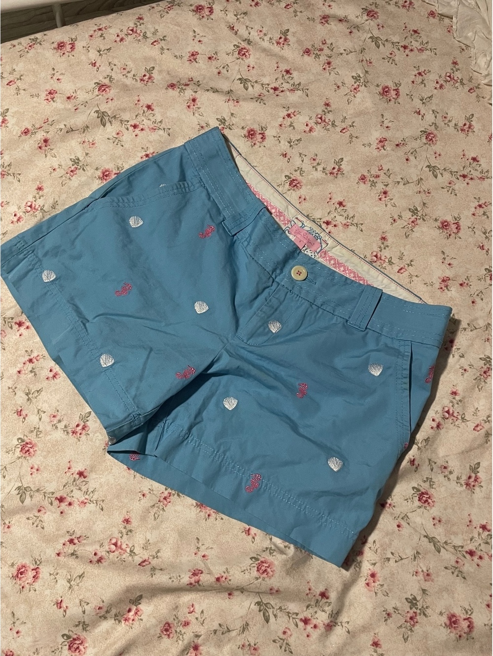 Lilly Pulitzer Blue Embroidered Shorts